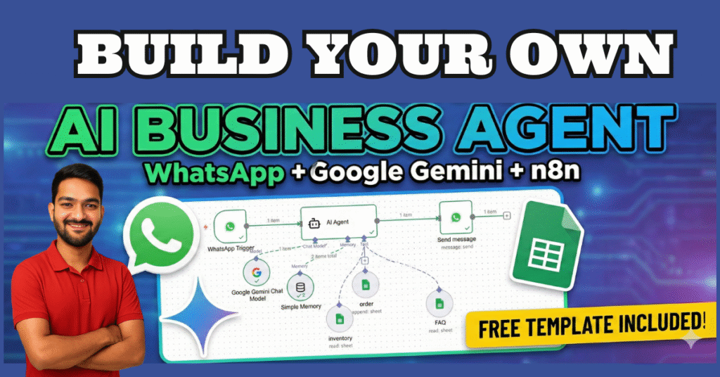 n8n AI Agent workflow using Google Gemini and Google Sheets for WhatsApp automation